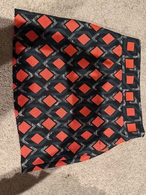 Milly Black and Red Geometric Mini Skirt
